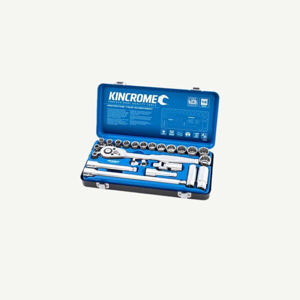 Kincrome Socket Set 24P 1/2Dr Met Kin-K28020