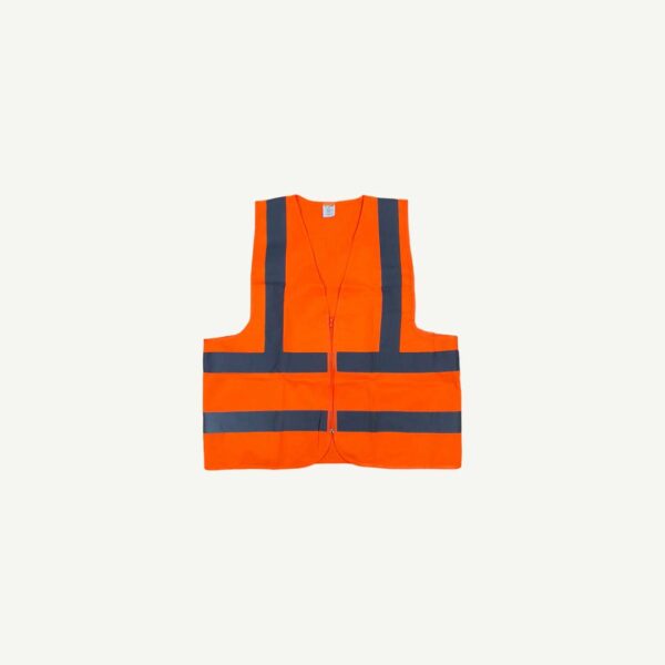 Safety Vest Fluro Orange With Zip Size : L