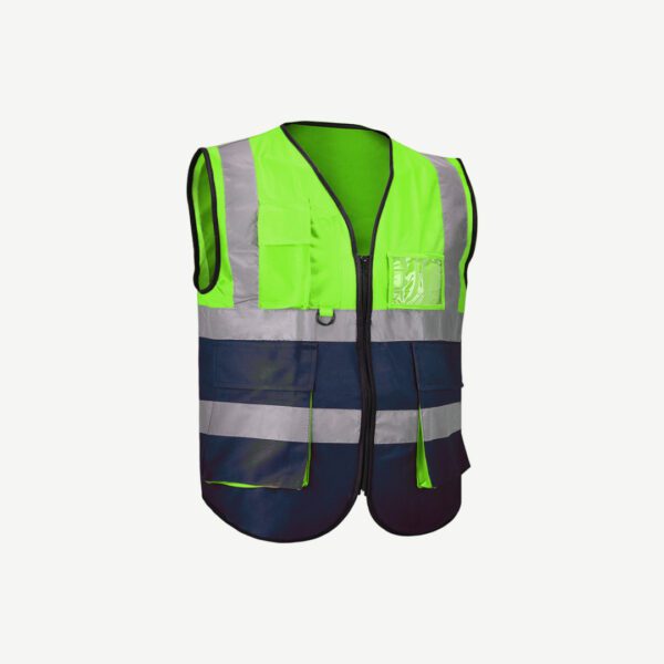 Safety Vest With Pockets & Zip Lime/Black Size: Xl