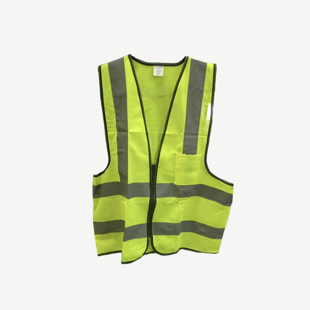 SAFETY VEST with POCKETS & ZIP LIME/BLACK SIZE: XXXXL